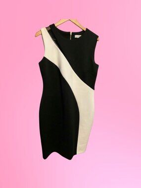 Calvin Klein Black and White Bodycon Dress